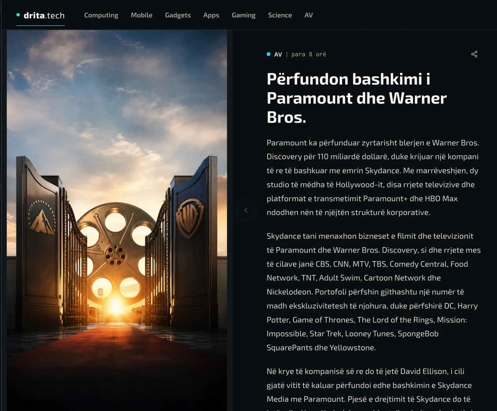 drita.tech Albanian-language technology article view